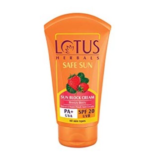 Lotus Herbals Safe Sun Block Cream PA+ SPF 20, 100g